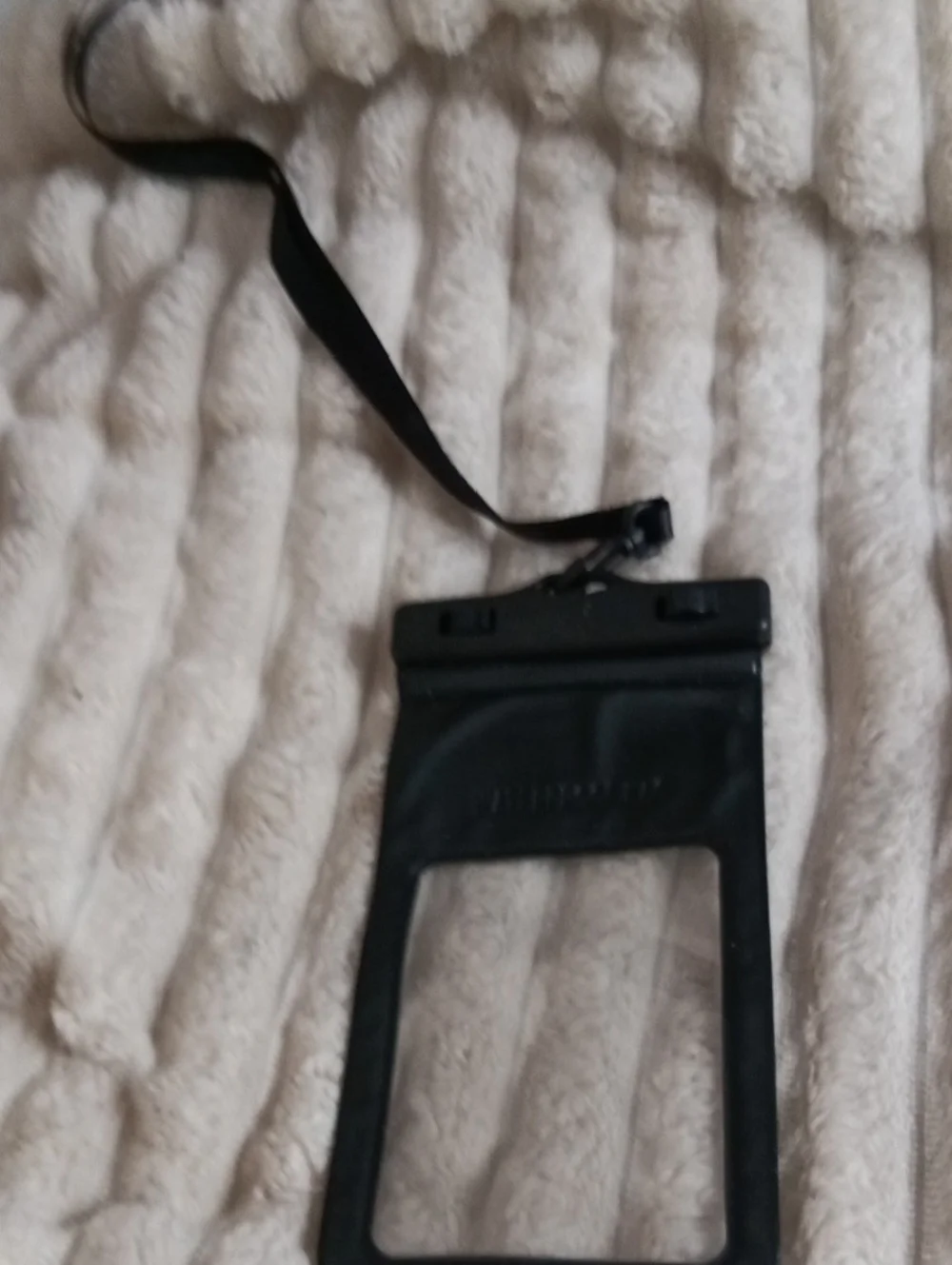 Waterproof Black Phone Pouch with Clear Window and Lanyard